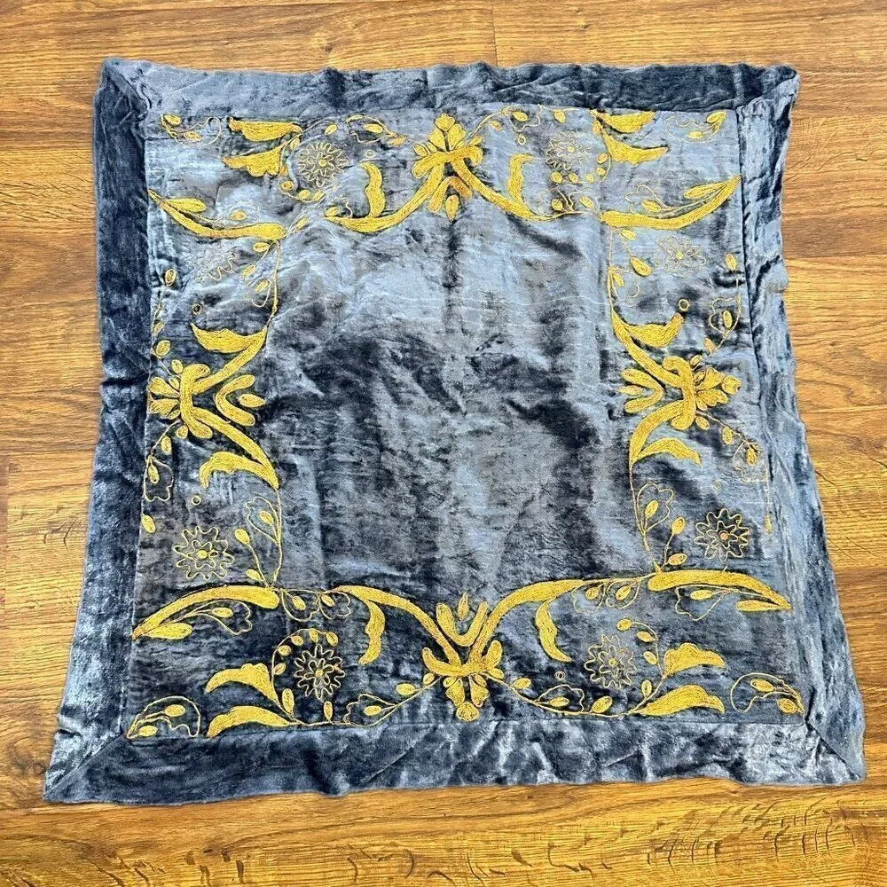 Velvet embroidered euro shams